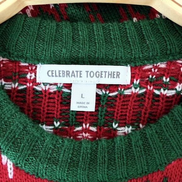 Celebrate Together Ugly Sweater Cats Fair Isle Festive Christmas Holiday Large - Picture 3 of 10